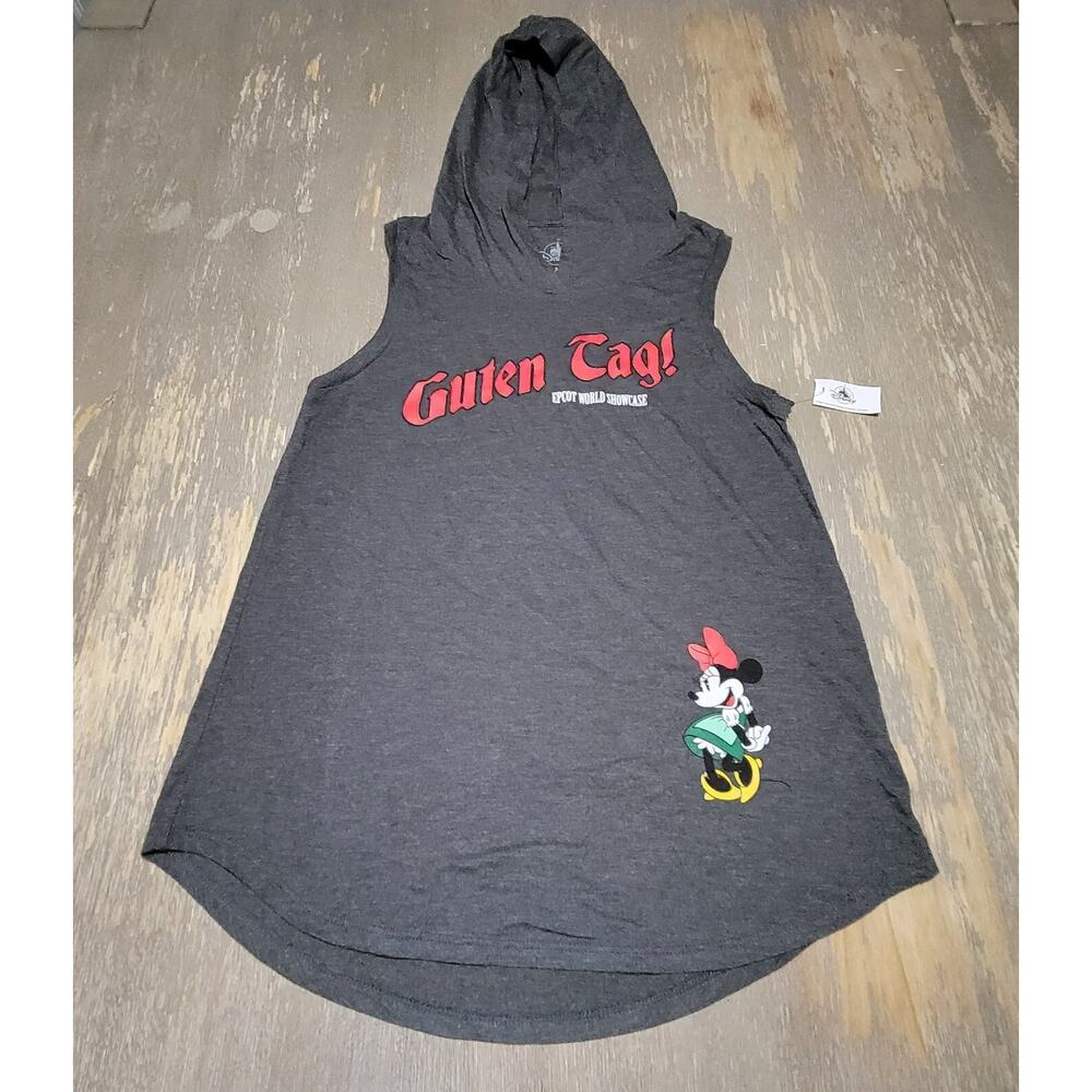 Disney Parks Epcot World Showcase Germany Guten Tag Minnie Hooded Shirt M *NWT